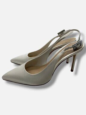 Saks Fifth Avenue Women's White Slingback Heels Size 36.5